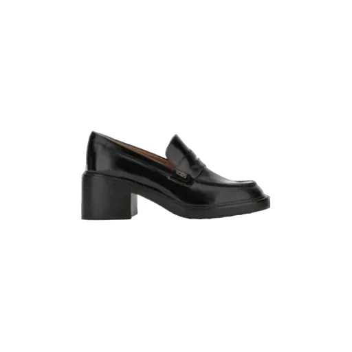Logo Plaque Heeled Loafers