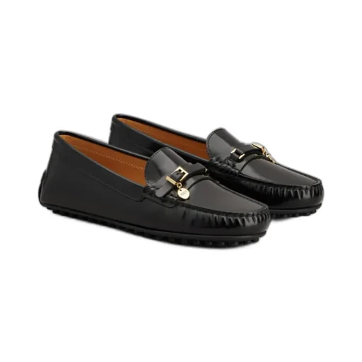 Logo Plaque Buckle Loafers
