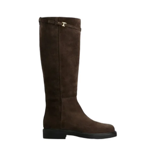 T Plaque Knee-High Boots
