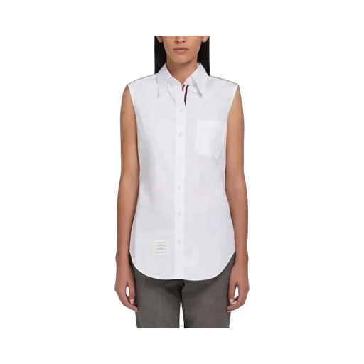 Sleeveless Grosgrain Poplin Shirt