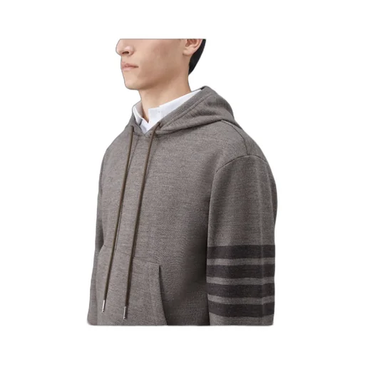 Stripe-Detailed Drawstring Hoodie