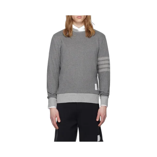 4-Bar Ribbed Long-Sleeved Sweatshirt
