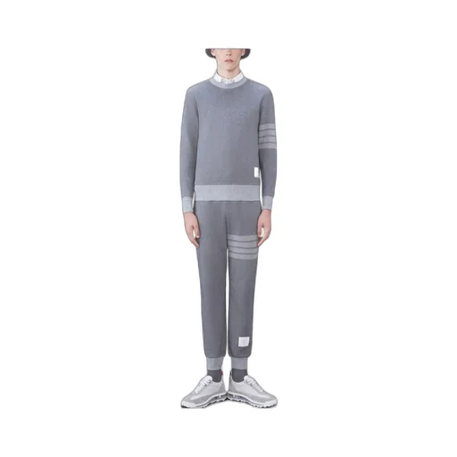 4-Bar Ribbed Long-Sleeved Sweatshirt