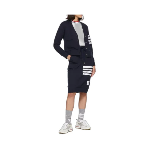 Logo Patch 4-Stripe Sleeved Cardigan