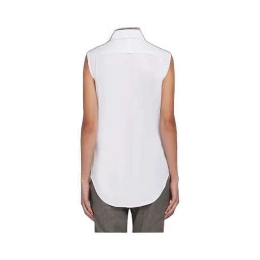 Sleeveless Grosgrain Poplin Shirt