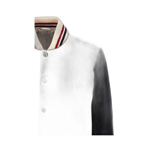 Colour-Block Striped Bomber Jacket