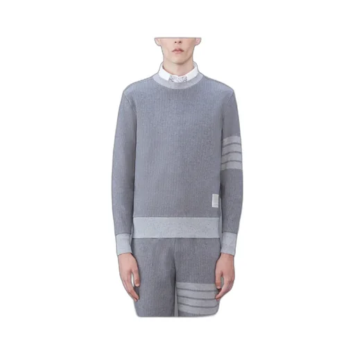 4-Bar Ribbed Long-Sleeved Sweatshirt