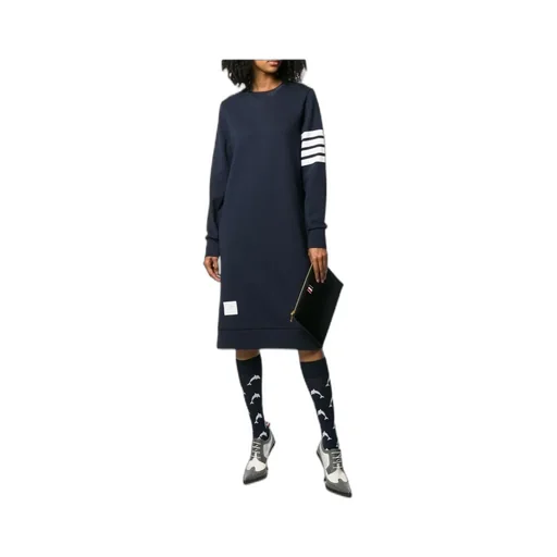 4-Bar Long-Sleeved Sweatshirt Dress