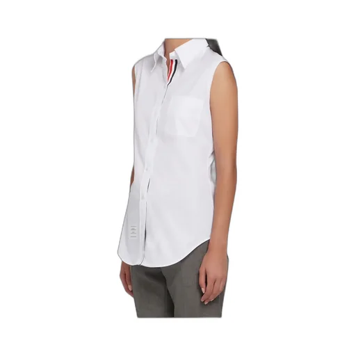 Sleeveless Grosgrain Poplin Shirt