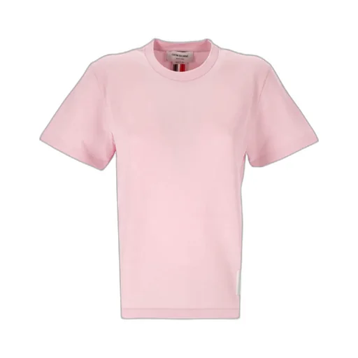 Relaxed Fit Short Sleeve Tee With Red, White And Blue Stripe In Classic Pique