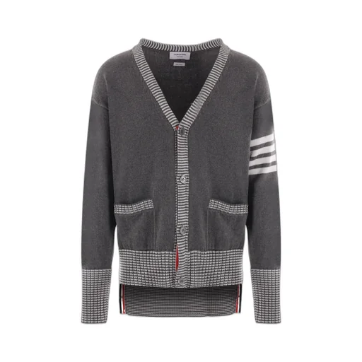 4-Bar Striped Knit Cardigan