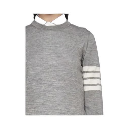 4-Bar Ribbed Crewneck Sweater
