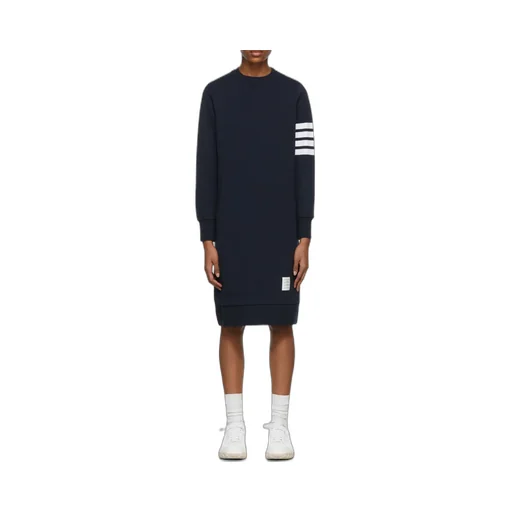 4-Bar Long-Sleeved Sweatshirt Dress