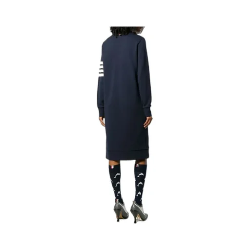 4-Bar Long-Sleeved Sweatshirt Dress