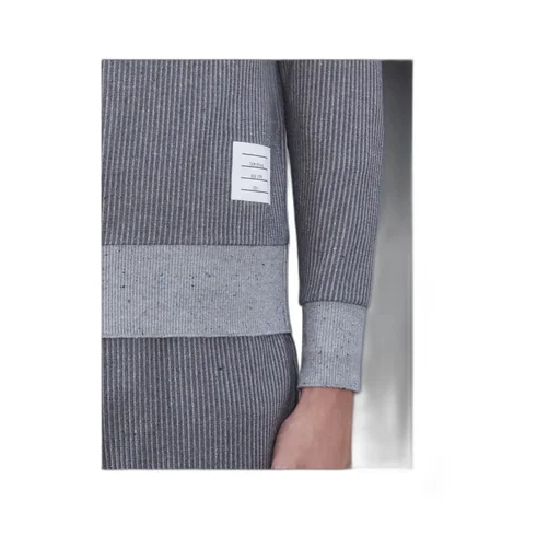 4-Bar Ribbed Long-Sleeved Sweatshirt