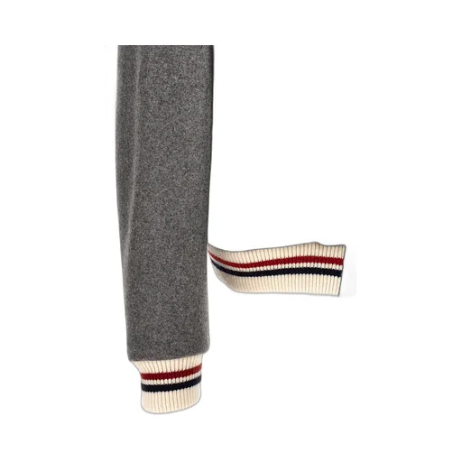 Colour-Block Striped Bomber Jacket