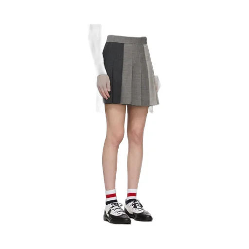 Rwb Striped Pleated Mini Skirt