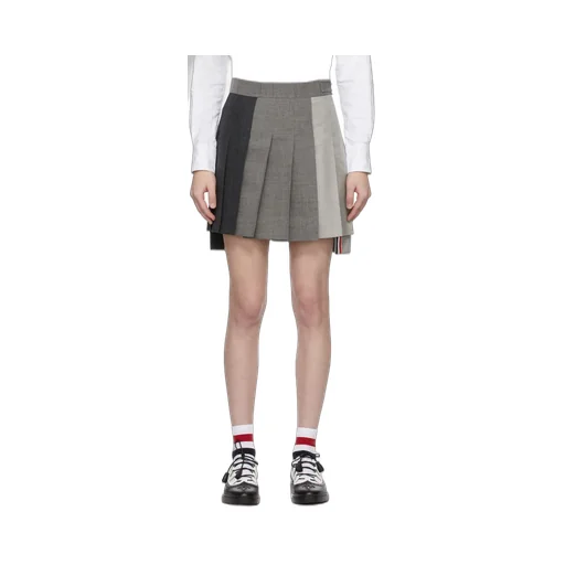 Rwb Striped Pleated Mini Skirt