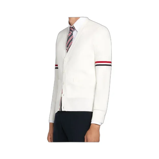 Tricolour 4-Bar V-Neck Cardigan
