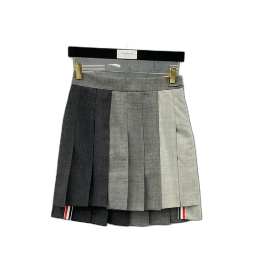 Rwb Striped Pleated Mini Skirt