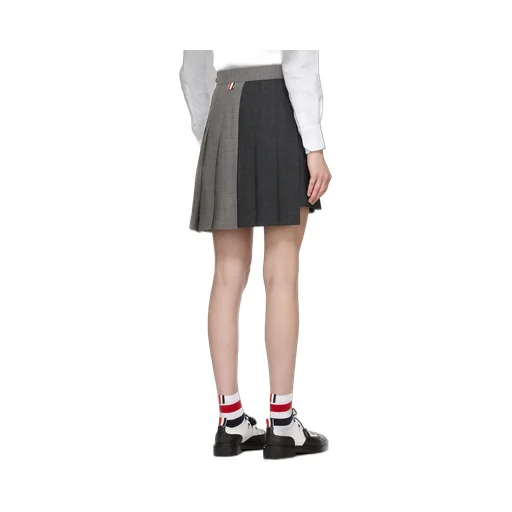 Rwb Striped Pleated Mini Skirt