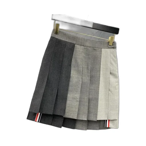 Rwb Striped Pleated Mini Skirt