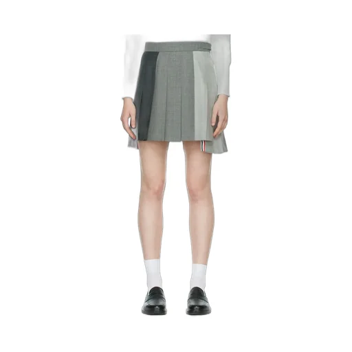 Rwb Striped Pleated Mini Skirt