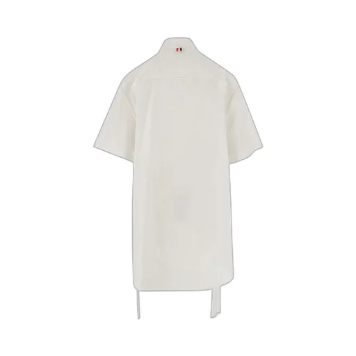 Logo Patch Button-Up Shirt Dress