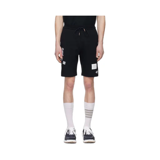 Embroidered Drawstring Track Shorts