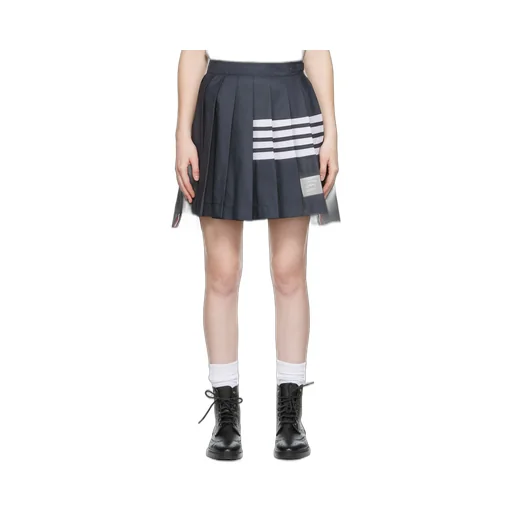 4-Bar Stripe Pleated Skirt