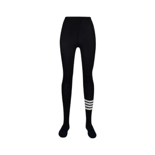 4 Bar Striped Ribbed Tights
