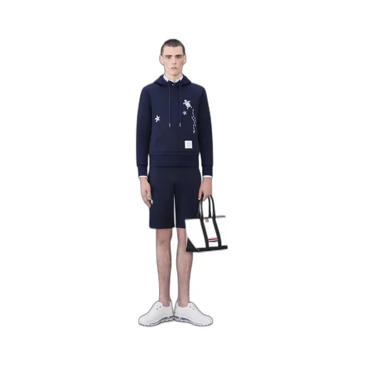 Embroidered Drawstring Track Shorts