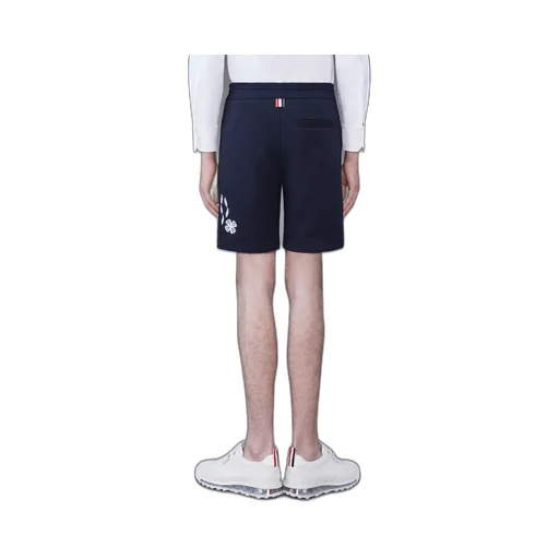 Embroidered Drawstring Track Shorts