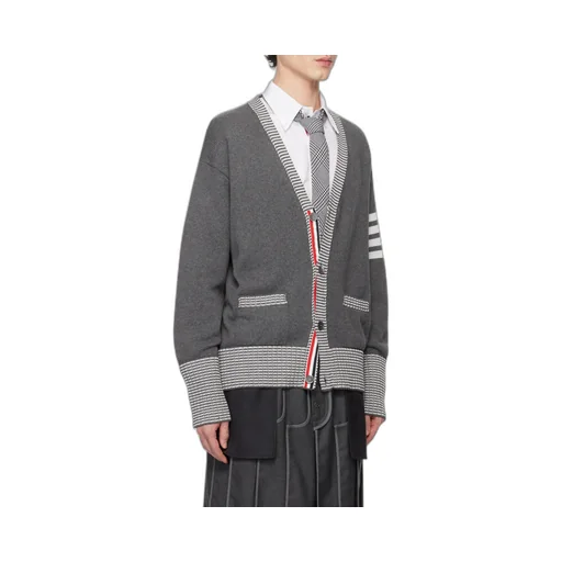 4-Bar Striped Knit Cardigan