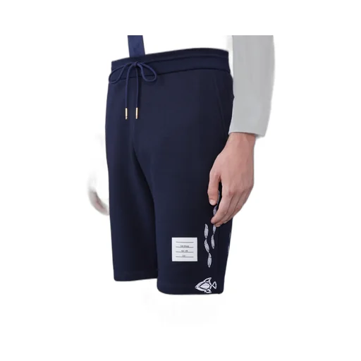 Embroidered Drawstring Track Shorts