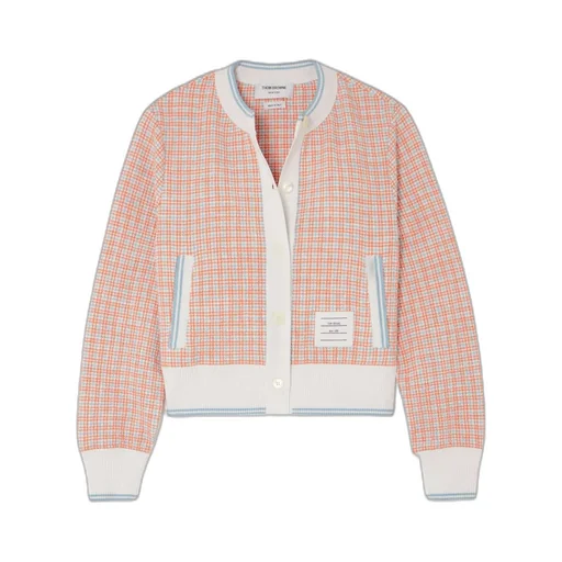 Checked Tweed Cardigan