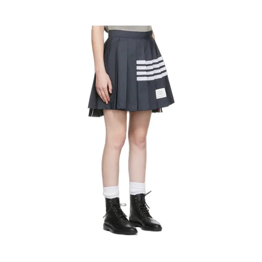 4-Bar Stripe Pleated Skirt