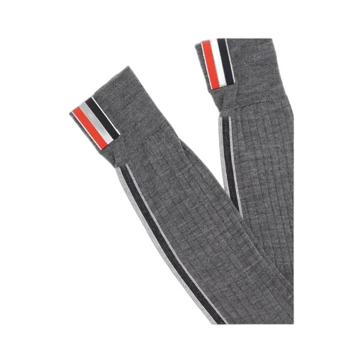 Inlaid Striped Wool Tube Socks