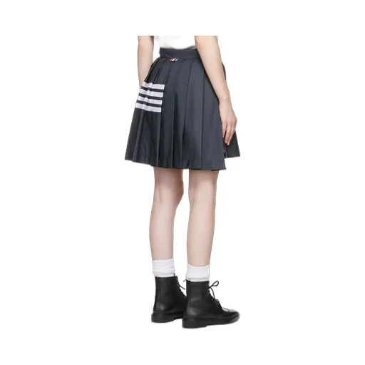 4-Bar Stripe Pleated Skirt