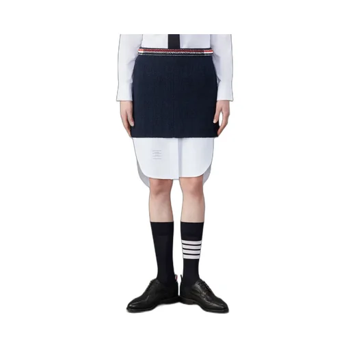 4 Bar-Tab Straight Hem Tweed Skirt