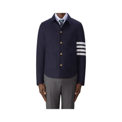 Stripe Detailed Buttoned Jacket