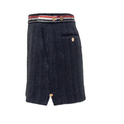 4 Bar-Tab Straight Hem Tweed Skirt