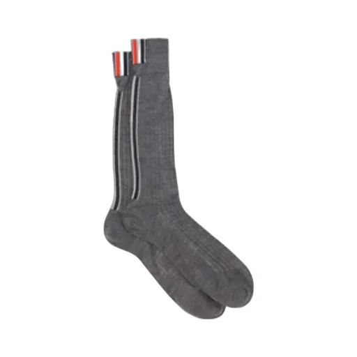 Inlaid Striped Wool Tube Socks