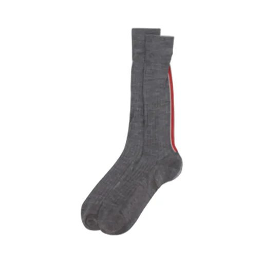 Inlaid Striped Wool Tube Socks