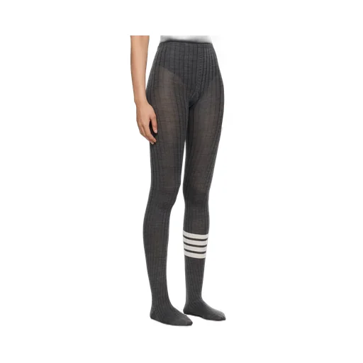 4 Bar Striped Ribbed Tights