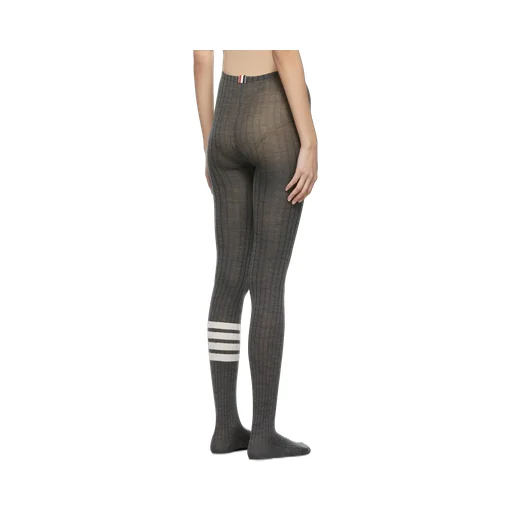 4 Bar Striped Ribbed Tights