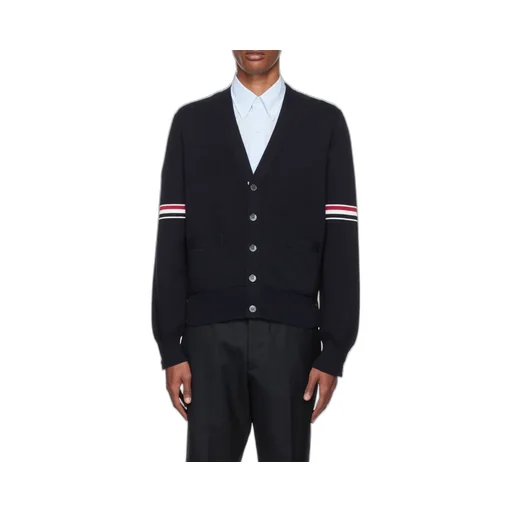 Stripe Detailed V-Neck Cardigan