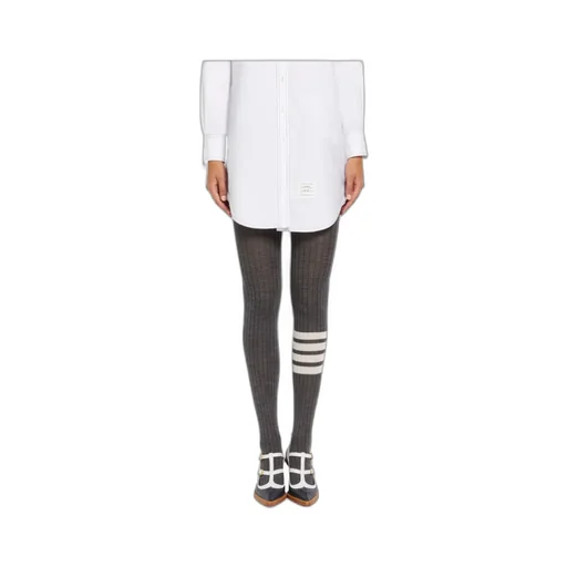 4 Bar Striped Ribbed Tights
