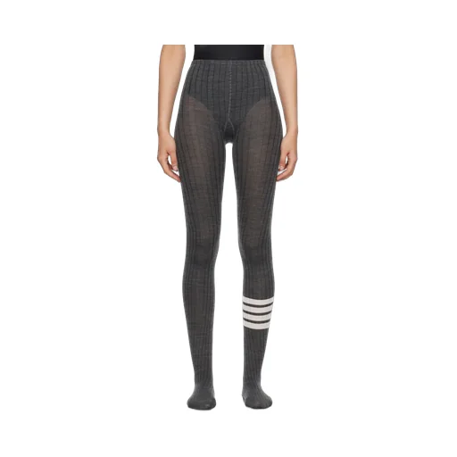 4 Bar Striped Ribbed Tights