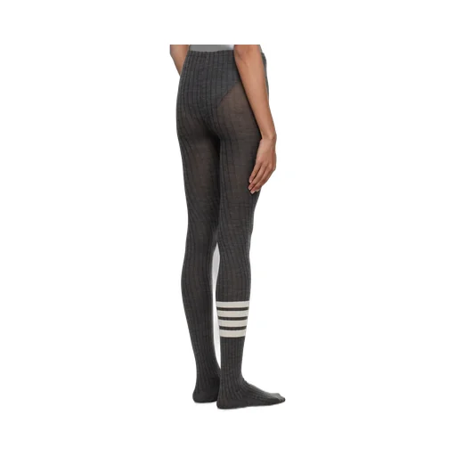 4 Bar Striped Ribbed Tights